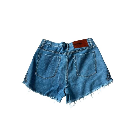 ONE TEASPOON Crystal Rocks Swarovski Collab Denim Shorts Sz 28 NEW - Picture 3 of 9